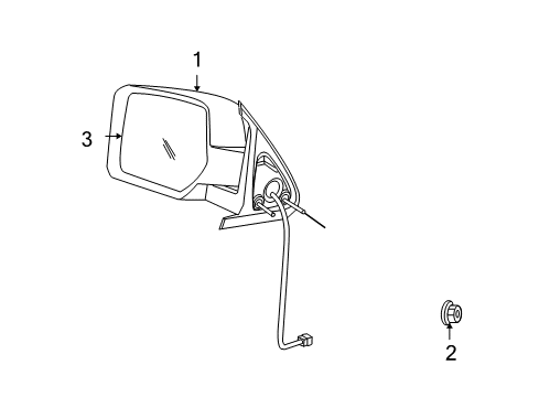 2009 Jeep Liberty Outside Mirrors Mirror-Outside Rearview Diagram for 57010189AF