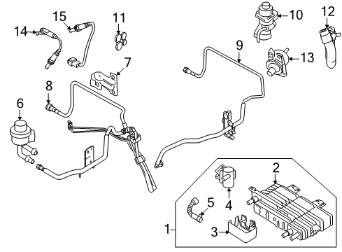 2006 Ford Fusion A.I.R. System Air Injection Reactor Pump Diagram for 6E5Z-9A486-BA
