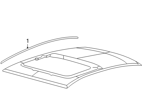 2009 Ford Focus Exterior Trim - Roof Roof Molding Diagram for 8S4Z-5450462-C