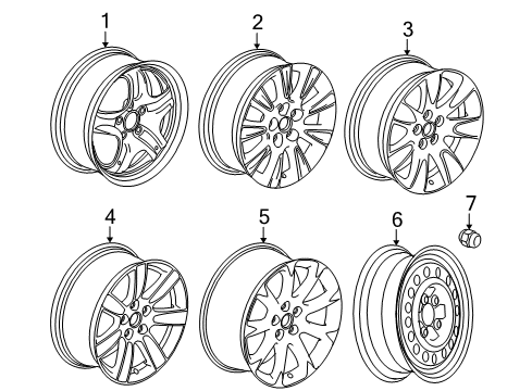 2010 Buick LaCrosse Wheels Wheel, Steel Diagram for 9598032