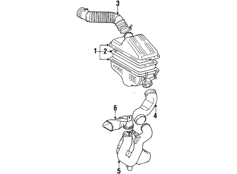 1985 Toyota Corolla Heated Air Intake Duct Diagram for 17884-12010