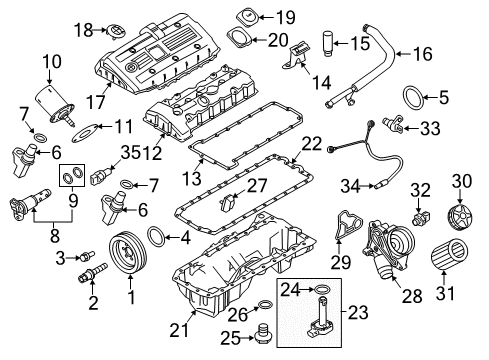 2011 BMW X3 Engine Parts, Mounts, Cylinder Head & Valves, Camshaft & Timing, Variable Valve Timing, Oil Pan, Oil Pump, Adapter Housing, Balance Shafts, Crankshaft & Bearings, Pistons, Rings & Bearings Vent Hose Diagram for 11157581815