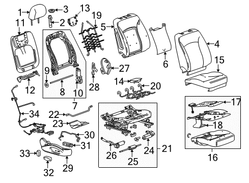 2012 Buick LaCrosse Passenger Seat Components Module Kit-Inflator Restraint Front Pass Presence (W Diagram for 20928105