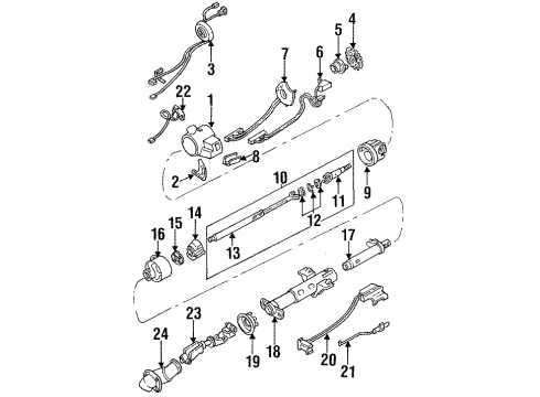 1996 Pontiac Grand Prix Steering Column, Steering Wheel COLUMN, Steering Diagram for 26040440