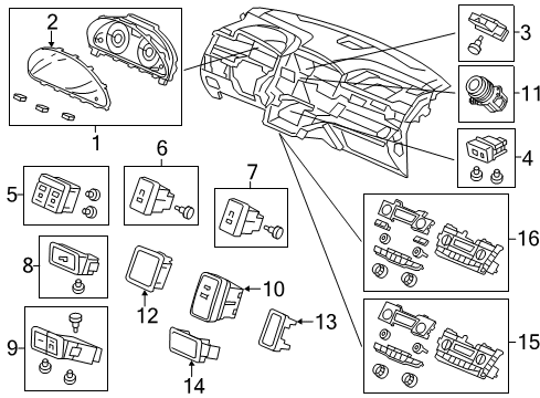 2016 Honda Odyssey Switches Switch Assy., Cool Box Diagram for 35475-TK8-A01