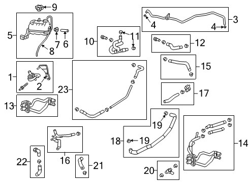 2019 Cadillac CT6 Hoses, Lines & Pipes Tee Diagram for 84619321