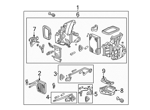 2000 Honda Odyssey Heater Core & Control Valve Pipe Assy. A Diagram for 80222-S0X-A51