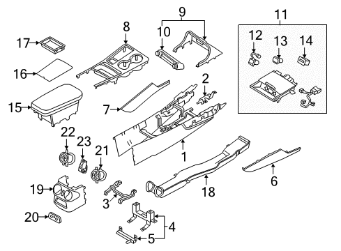 2021 Kia Stinger Center Console Mat-Console Storage Diagram for 84685J5000