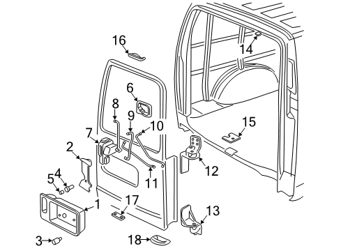 2000 GMC Savana 2500 Rear Door Handle Asm-Rear Door Inside <Use 1C6L Diagram for 15000311