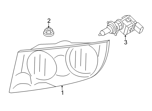 2013 Jeep Compass Headlamps Headlamp Assembly Diagram for 68088869AD