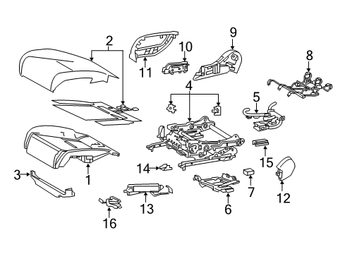 2021 Lexus LS500h Passenger Seat Components Pad, FR Seat Cushion Diagram for 71511-50510
