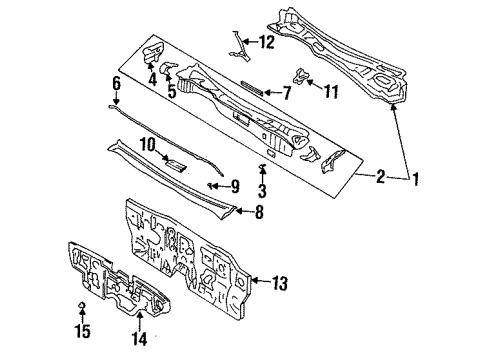 1997 Nissan Maxima Cowl Dash-Lower Diagram for 67300-40U30