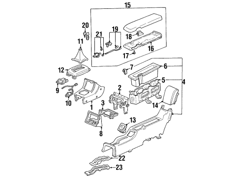 1992 Honda Prelude Center Console Lock Assy., Center Console Diagram for 77320-SS0-A01