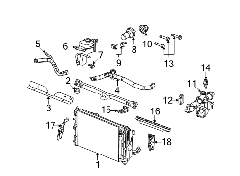 2009 Dodge Caliber Radiator & Components Housing Diagram for 4884853AD