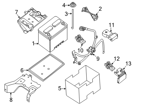 2020 Nissan Maxima Battery Rod Battery Diagram for 24425-VD201