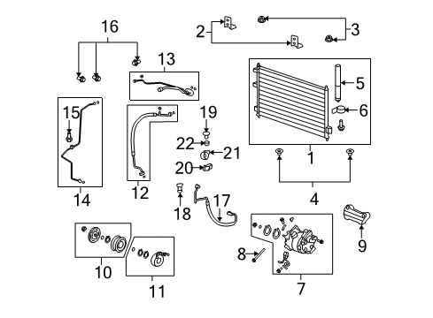 2009 Acura RDX A/C Condenser, Compressor & Lines Clamp A, Suction Pipe Diagram for 80362-SNA-A00