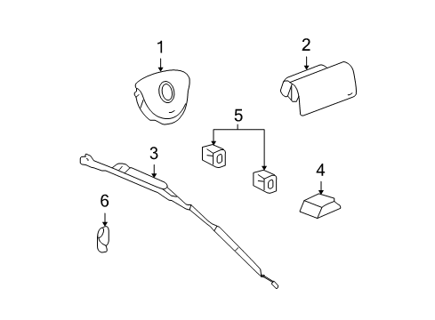 2004 GMC Canyon Air Bag Components Driver Air Bag Diagram for 15813155