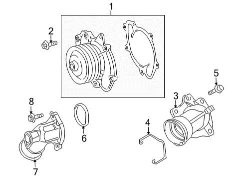 2008 Dodge Sprinter 3500 Water Pump Bolt-6 LOBE Diagram for 6104004AA