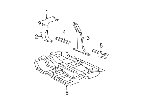 2013 Dodge Avenger Interior Trim - Pillars, Rocker & Floor Molding-Windshield GARNISH Diagram for XQ59DX9AI