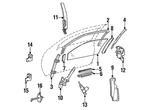 1988 Chevrolet Beretta Glass - Door Handle Asm-Front Side Door Outside *Charcoal Diagram for 16605103