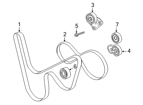 2004 Chevrolet Corvette Belts & Pulleys Serpentine Tensioner Diagram for 12568181