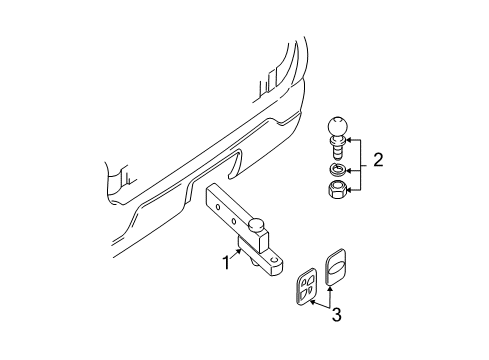 2003 Ford Expedition Trailer Hitch Components Tow Eye Cap Diagram for 1L2Z-17F000-CA