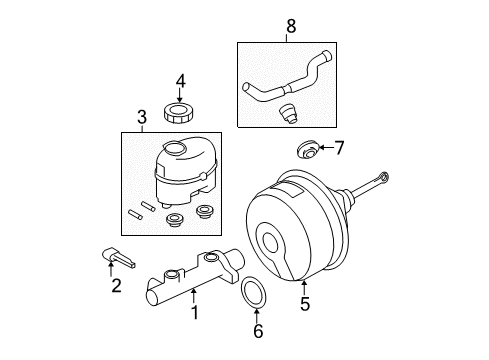 2004 Ford F-150 Hydraulic System Master Cylinder Diagram for 1L1Z-2140-AB