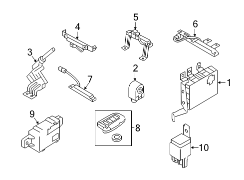 2014 Kia Sportage Keyless Entry Components Smartkey Trunk Antenna Assembly Diagram for 954203K210