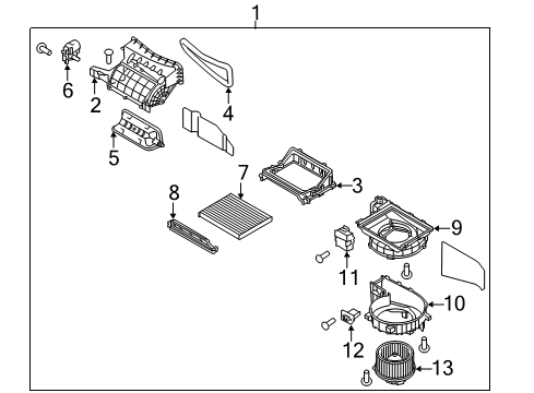 2015 Kia Forte5 A/C & Heater Control Units Blower Unit Diagram for 97100A7000