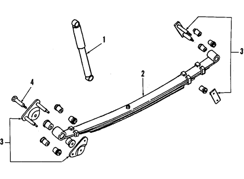 1984 Nissan Maxima Rear Suspension Components, Lower Control Arm, Stabilizer Bar SHACKLE Spring Diagram for 55220-W3000