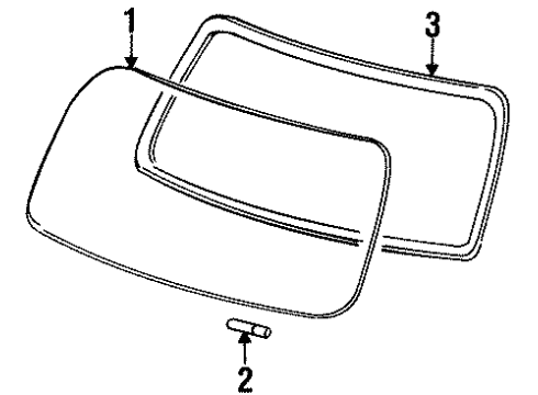 1987 GMC P2500 Windshield Glass Molding, Windshield Diagram for 15976686