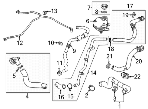 2021 Buick Encore GX Radiator & Components Upper Hose Clip Diagram for 42732057