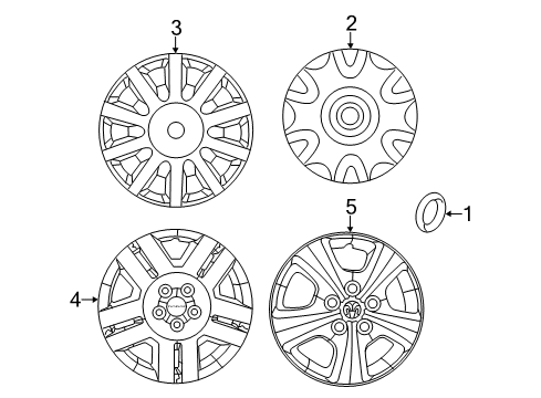 2008 Dodge Avenger Wheel Covers & Trim Wheel Cover Diagram for 5272552AA