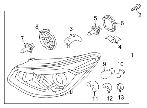 2015 Kia Soul Bulbs Bracket Assembly-HEADLAMP Diagram for 92132B2000