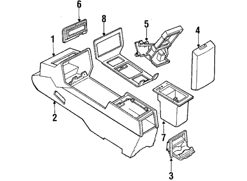 1988 Oldsmobile 98 Center Console Control Asm-Automatic Transmission *V/Drk Saph Diagram for 1648889