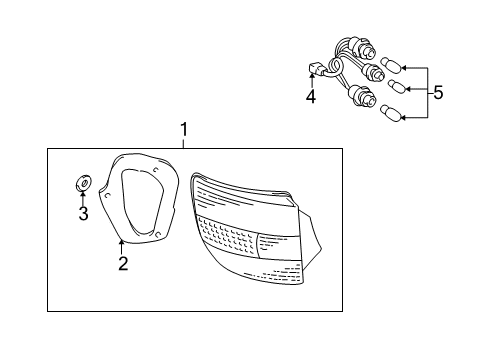 2001 Toyota Celica Combination Lamps Combo Lamp Assembly Diagram for 81551-2B420