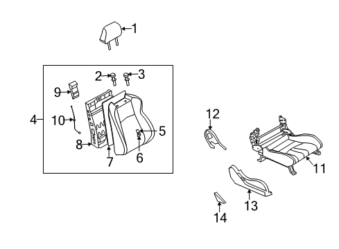 2007 Nissan 350Z Front Seat Components Cushion Complete-Front Seat RH Diagram for 873A2-CF41C