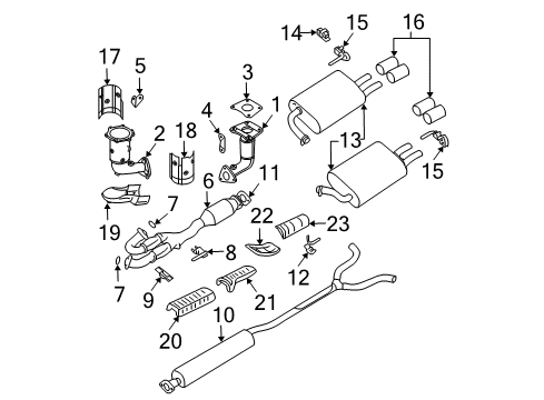 2008 Nissan Maxima Exhaust Components Mounting Assy-Exhaust Diagram for 20611-8J000