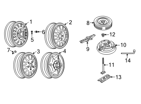 2000 Buick Regal Wheels Wheel Asm, 16X6.5 *Grey Diagram for 12362297