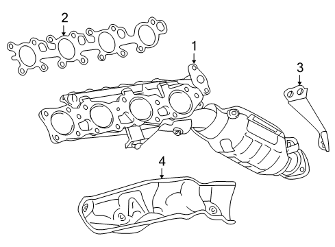 2013 Lexus GX460 Exhaust Manifold Stay, Exhaust Manifold Diagram for 17119-38040