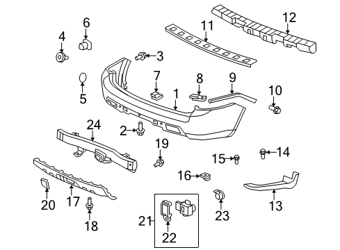 2013 Honda Pilot Parking Aid Clamp Diagram for 39682-TK8-A01