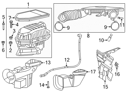 2012 Chrysler 300 Filters Clean Air Duct Diagram for 68240431AA