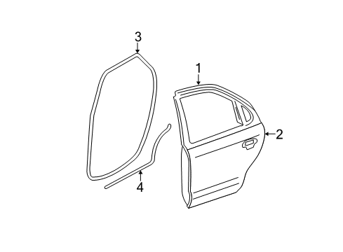 2002 Ford Focus Rear Door Door Shell Diagram for 5S4Z-5424631-BA