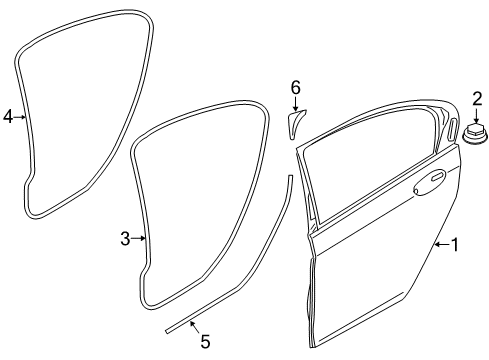 2017 BMW 540i Rear Door Rear Left Window Regulator Diagram for 51357197923