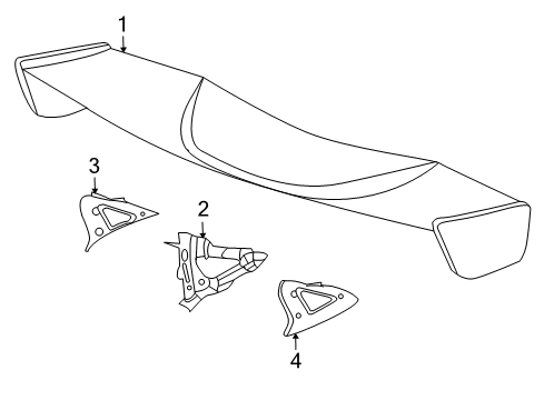 2009 Honda S2000 Rear Spoiler Foot, L. Trunk Spoiler (Inner)*B554P* (APEX BLUE PEARL) Diagram for 71762-S2A-A01ZC