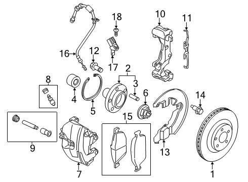 2021 Ford Transit Connect Anti-Lock Brakes Front Pads Diagram for KV6Z-2001-A
