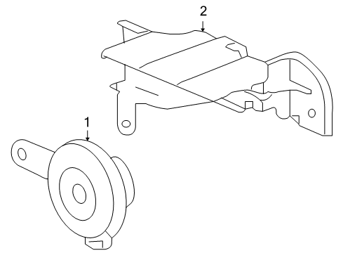 2009 Honda Civic Horn Bracket, Horn Diagram for 38101-SNA-010