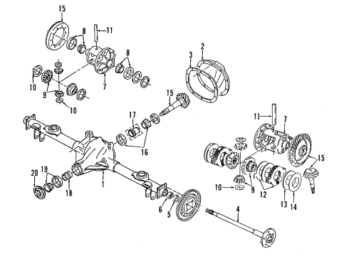 1995 Chevrolet Impala Rear Axle, Differential, Propeller Shaft Gear Set, Differential Ring & Drive Pinion Diagram for 26050141