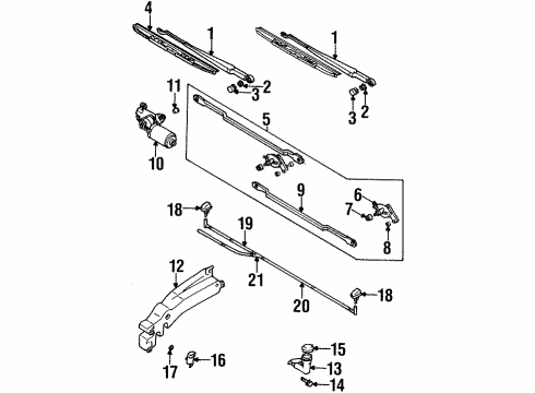 1999 Isuzu Amigo Wiper & Washer Components Motor Assembly, Front Washer Tank Diagram for 8-97178-922-0
