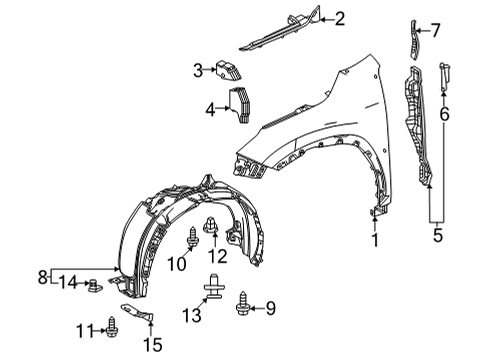 2022 Lexus NX350 Fender & Components LINER, FR FENDER, LH Diagram for 53876-78030